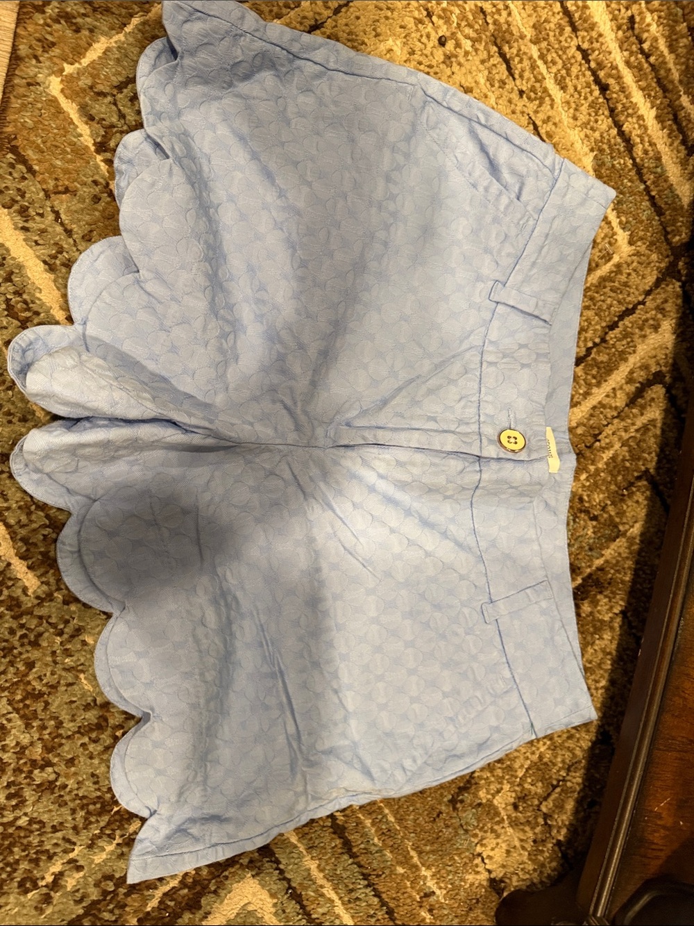 crown & ivy Light Blue Scalloped Hem Shorts